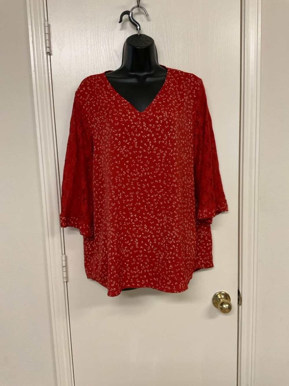 Quechua Women's Red V-Neck Blouse
